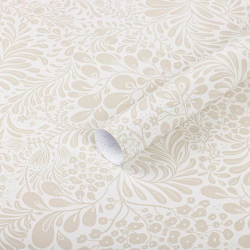 Heroad Peel and Stick Wallpaper Contact Paper Modern Wall Paper 17.3''x393'' Boho Floral Removable Wallpaper Beige Self Adhesive Contact Papers for Bedroom Living Room Walls Waterproof Vinyl Roll