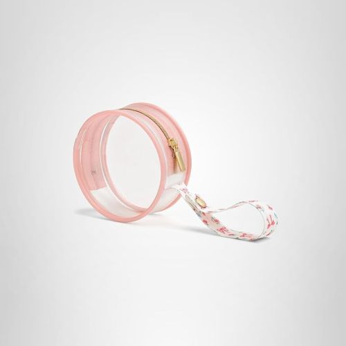 Itzy Ritzy Clear Pacifier Case with Clip Strap – Holds 2 Pacifiers – Portable Baby Pacifier Holder for Diaper Bag, Stroller & Travel Bag (Bow)