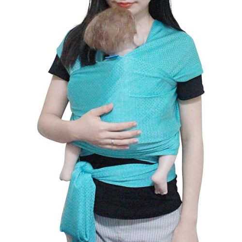 Baby Wrap Sling Carrier for Newborn, Infant, Toddler, Kid | Breathable Lightweight Stretch Mesh Water Sling | Nice for Summer, Pool, Beach, Swimming | Perfect Shower Gift Bluishgreen