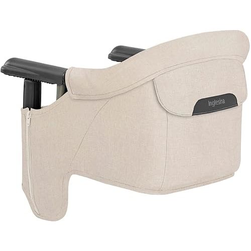 Inglesina Fast Table Chair, Desert Beige - Portable Baby High Chair - for Babies & Toddlers up to 37 lbs - Collapsible - Fits Tables 0.8'' to 3.5'' Thick - Compact & Easy to Use - Travel Bag Included
