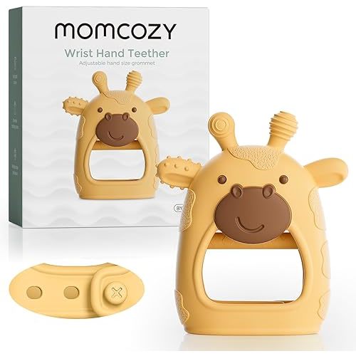 Momcozy Baby Teether Toys | Baby Teething Toys | Baby Teething Relief | Food Grade Silicone Teether Baby Toys | Baby Teether 0-6 Months | Teething Toy 6-12 Months | Baby Essential | Yellow