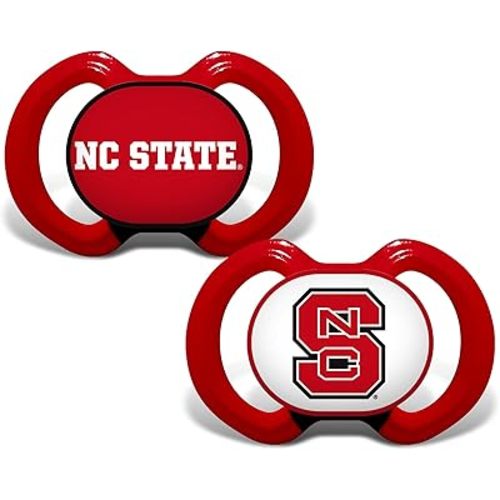 Baby Fanatic Baby Pacifier 2-Pack - NCAA NC State Wolfpack Merchandise - Orthodontic Silicone Nipple - Officially Licensed Team Gear