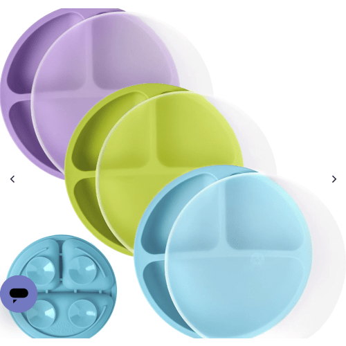 Silicone Suction Plates with Lids | WeeSprout