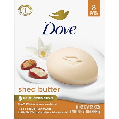 Dove Beauty Bar Soap Shea Butter, 8 Count