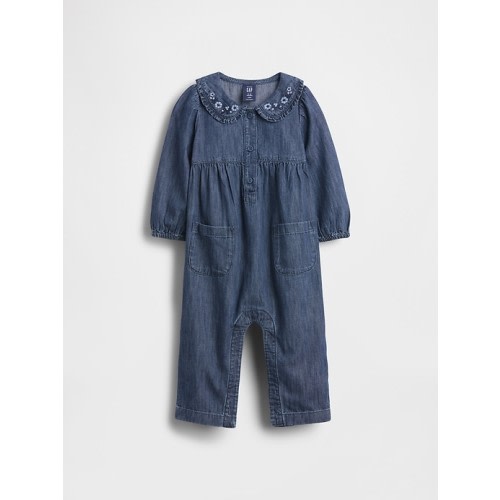 Baby Denim Collared One-Piece