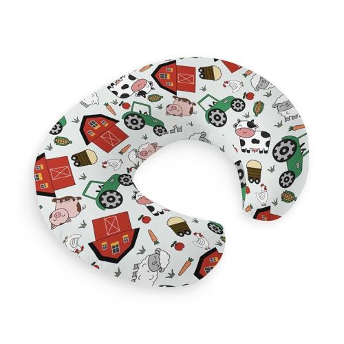 HawSkgFub Farm Animal Life Barn Nursing Pillow Cover for Baby Boys Girls, Cow Pig Sheep Chicken Tractor Harvest Breastfeeding Pillow Slipcover, Nursing Pillowcase for Newborn Infant, Cover Only