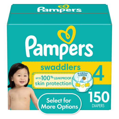 Pampers Swaddlers Baby Diapers Size 4, 150 Count (Select for More Options)
