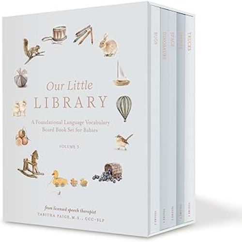 Our Little Library Vol. 3: A Foundational Language Vocabulary Board Book Set for Babies, Including Bugs, Dinosaurs, Sports, Space, and Trucks (Our Little Adventures Series)