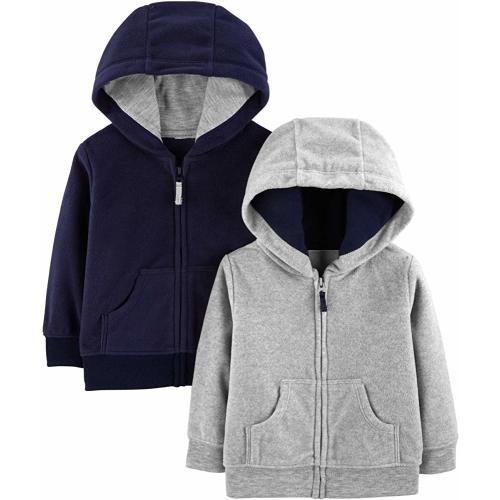 Baby Boys' 2-Pack Fleece Full Zip Hoodies
