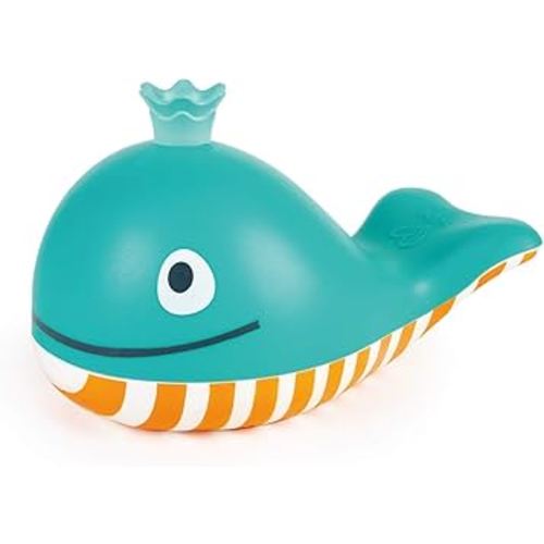 Hape Bubble Blowing Whale | Baby Squirt Toy for Bath Time Play, Blue, L: 5.7, W: 3.5, H: 3.5 inch