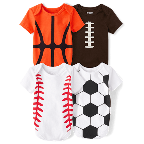 Baby Sports Graphic Bodysuit 4-Pack - Multi