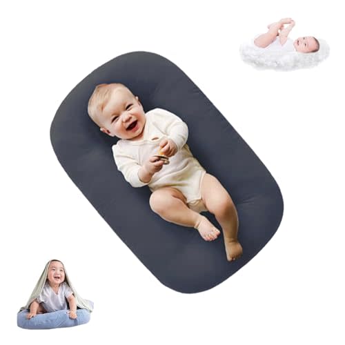 Vohunt Baby Nest Pillow Cover for Newborn,Baby Lounger Pillow Cover CoSleeping for Baby in Bed,Newborn Lounger Cover for 0-12 Months||Dark Gray