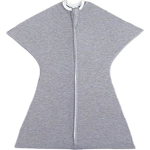 SleepingBaby Zipadee-Zip Transitional Swaddle Sack, 4-8 Month - Roomy Zipper Swaddle for Easy Diaper Changes and Proper Hip Development - Baby Swaddle Sack, Small - Heather Grey
