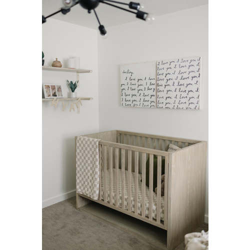 Taupe Checkered Muslin Crib Quilt | 100% Cotton | Baby Essentials