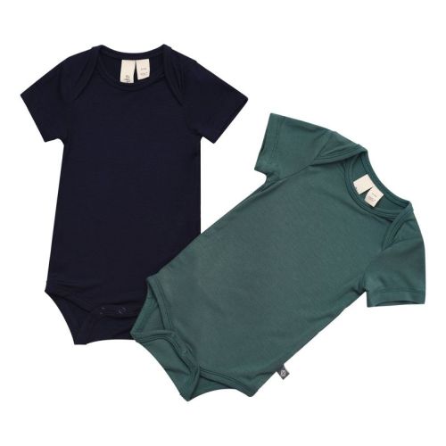 Kyte Baby 2-Pack Short Sleeve Bodysuit in Navy and Emerald