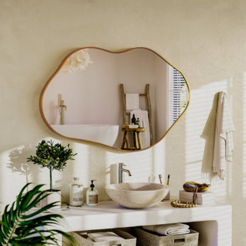 Mercer41 Cloud-shaped Wall Mirror With Aluminum Frame - Shatterproof Tempered Glass, Decorative Modern Bathroom Vanity Mirror For Bedroom & Living Room | Wayfair