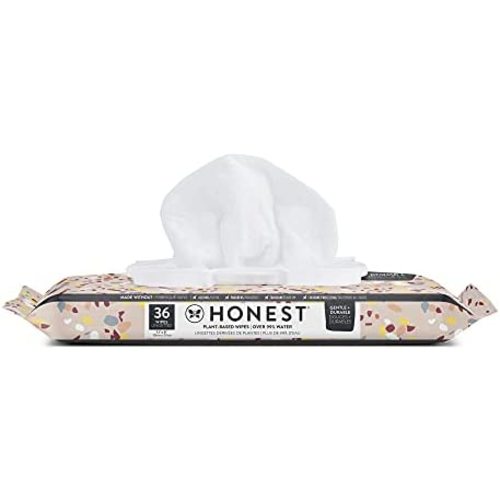 The Honest Company Clean Conscious Wipes | 100% Plant-Based, 99% Water, Baby Wipes | Hypoallergenic, Dermatologist Tested | Terrazzo, 36 Count