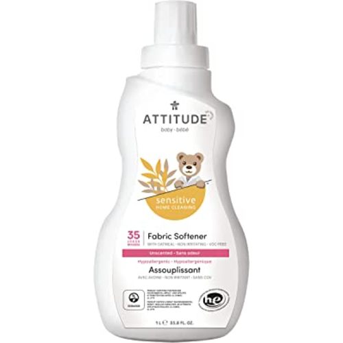 ATTITUDE Sensitive Skin, Hypoallergenic Baby Fabric Softener, Fragrance Free, 33.8 fl oz (pack of 1)
