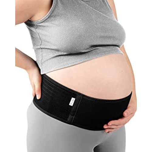 Jill & Joey Maternity Belt - Belly Band Back Brace - Pregnancy Must Haves - Pregnancy Belly Support Band - Back Support - Belly Band for Pregnancy (Black, Large)