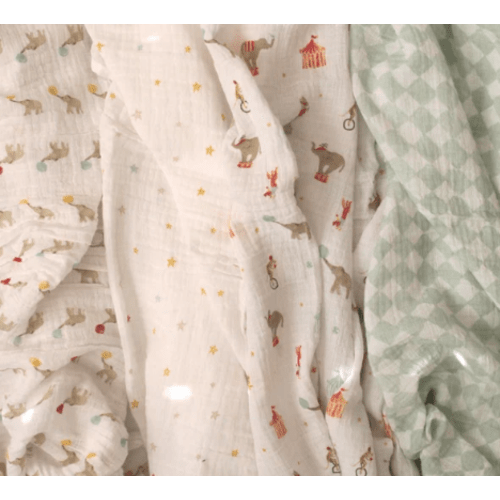 Elephant Circus Cotton Muslin Swaddle 4 Pack | aden + anais