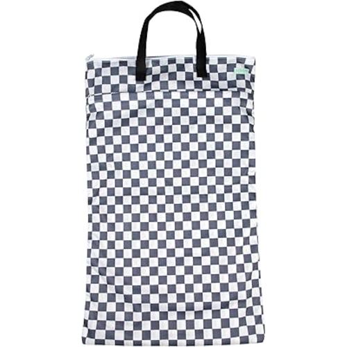 wegreeco Reusable Hanging Wet Dry Cloth Diaper Bag (Checkerboard Grey)