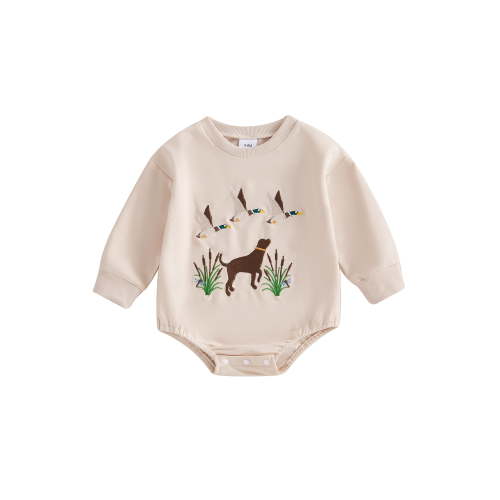 Mallard Duck Embroidery Oversized Romper