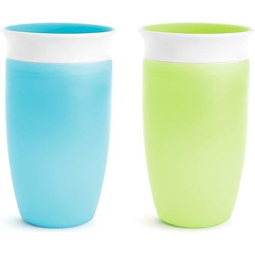 Munchkin® Miracle® 360 Toddler Sippy Cup, Spill Proof, 10 Ounce, 2 Pack, Green/Blue