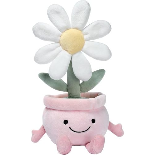 Lambs & Ivy Daisy Dreams Poseable Flower Pot Plush Stuffed Animal Toy - 11 Inch