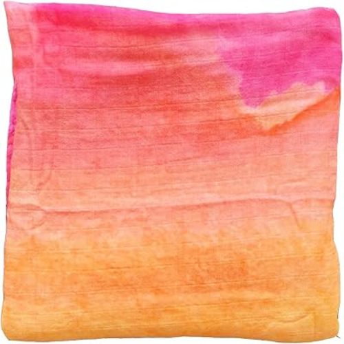 Sunset Baby Swaddle Blanket - 70% Viscose from Bamboo/ 30% Cotton Muslin - Silky Soft, Breathable, Lightweight, Large - 47 in. x 47 in.