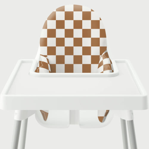 Highchair Cushion Cover - Rust Check It Out – Yeah Baby Goods