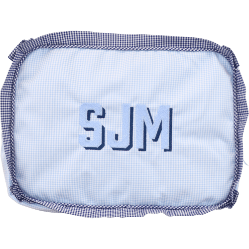 Blue And Navy Gingham Pouch