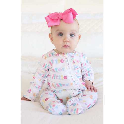 Little Sister Ruffle Zipper Footie