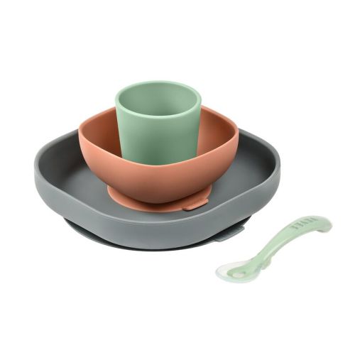 4-Piece Silicone Dinner Set mineral | BEABA | USA
