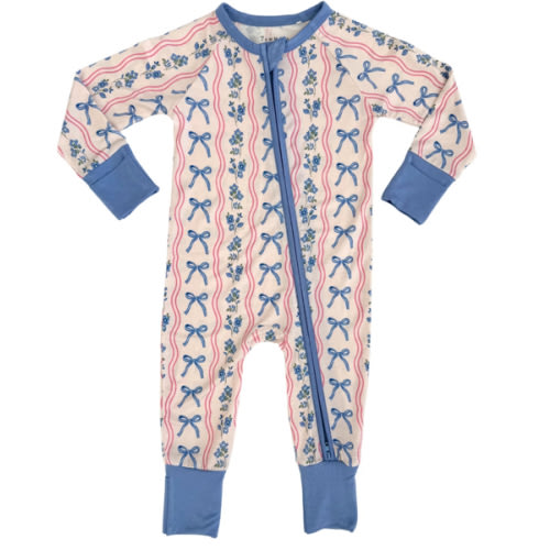 Amelia Bow Zipper Romper – In my Jammers