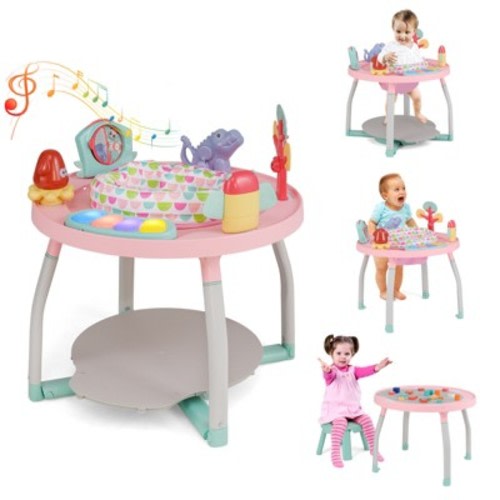 Infans 5-in-1 Baby Activity Center with Rotating Seat Removable Toys Lights & Music