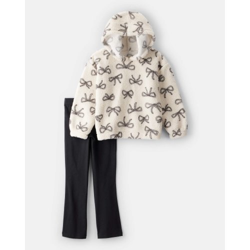 Girls 2-Piece Bow Print Long-Sleeve Hoodie & Pant Set - Carter's | Carter's