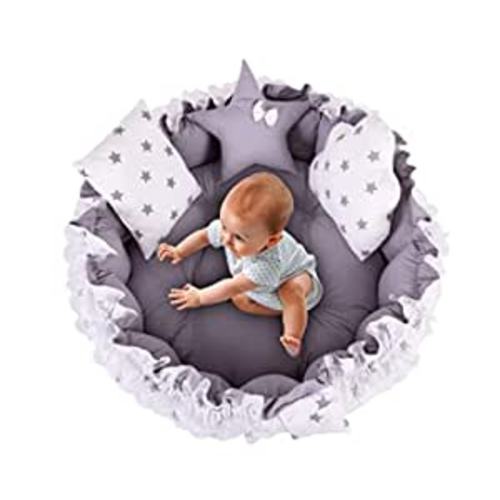 Amazon.com : MottoKids 2-in-1 Play Mat from Baby to Toddler, Pet Cushion, Thick & Convertible, Floor Cushion for Toddler, Play Mat, Cotton (Grey) : Baby