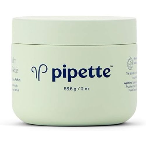 Pipette Baby Balm, Protects, Hydrates & Nourishes Sensitive Skin, Baby Essentials for Newborn with Renewable Plant-Derived Squalane, 2 Oz
