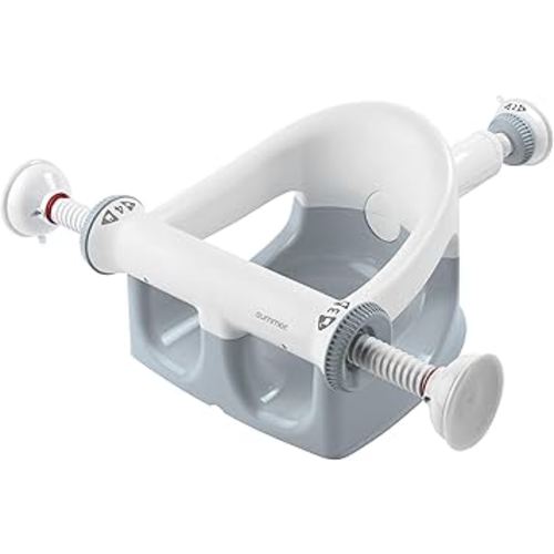 Summer My Bath Seat for Sit-Up Baby Bathing, Sure & Secure Suction Cups, ASTM Safety Tested & Approved, Backrest for Assisted Sitting, Easy Setup & Storage, Gray
