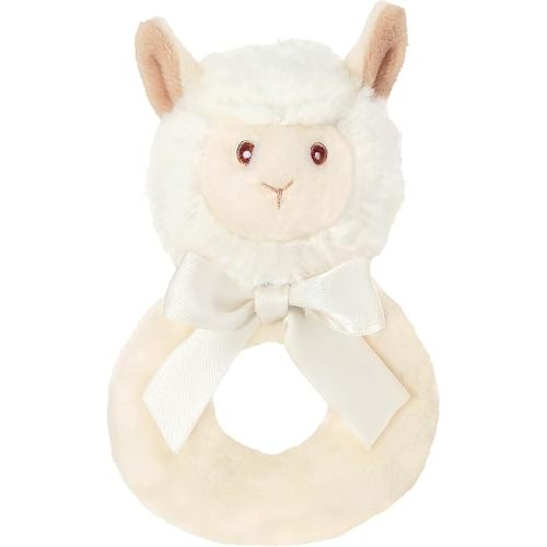 Bearington Collection Baby Lil’ Alma, 5.5 Inch Plush Llama Stuffed Animal Soft Rattle