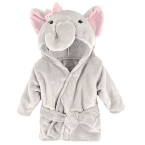 Hudson Baby Infant Boy Plush Pool and Beach Robe Cover-ups, Pretty Elephant, 12-18 Months