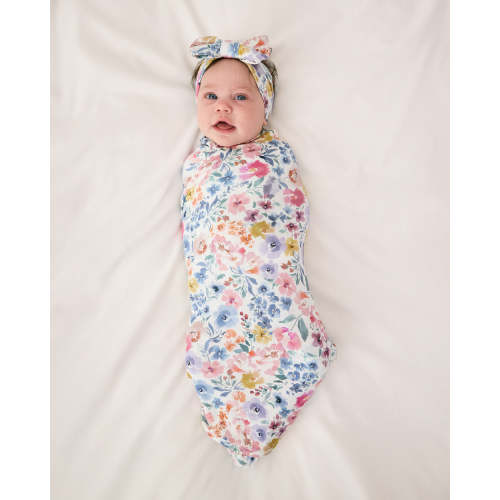Tiny Blooms Swaddle & Luxe Bow Headband Set – Little Sleepies
