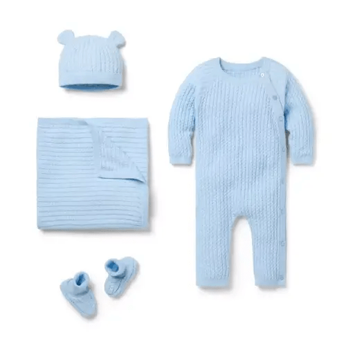 Baby Peek-A-Blue Baby Bundle of Love Cable Knit Gift Set by Janie and Jack