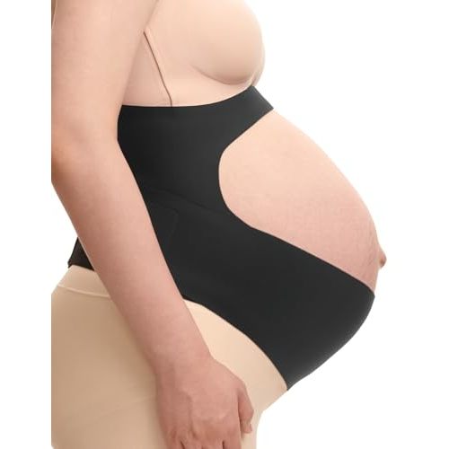 Momcozy Maternity Belly Band, Ergonomic Pregnancy Support Belt with CozySupport Design, Invisible Waist & Back Relief