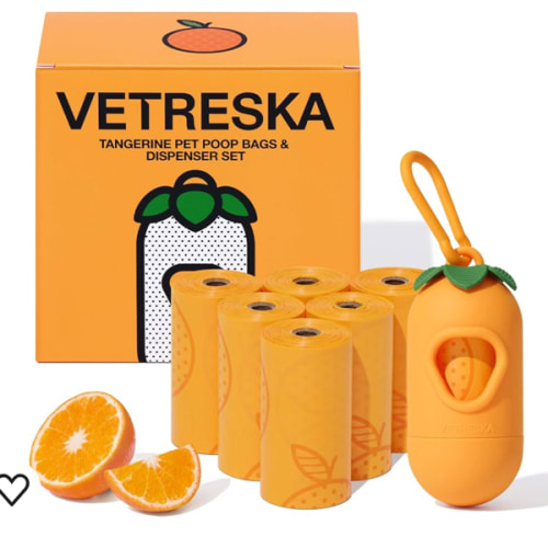 VETRESKA Dog Poop Bags Dispenser with Citrus Scented Waste Bags