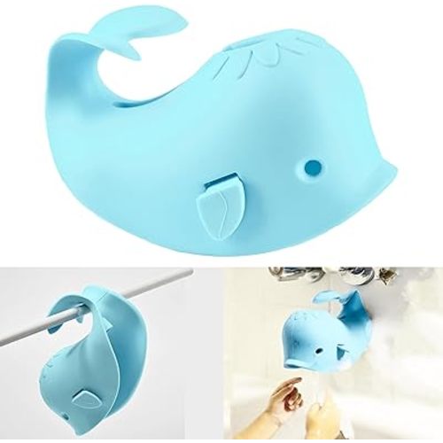 Bath Spout Cover for Bathtub,Baby Shower Protector Cover A Fun Way to Protects Baby from Bumping Head During Bathing Time Cute Soft Whale Design Making for Enjoyable Safe Baths (Mint Blue)