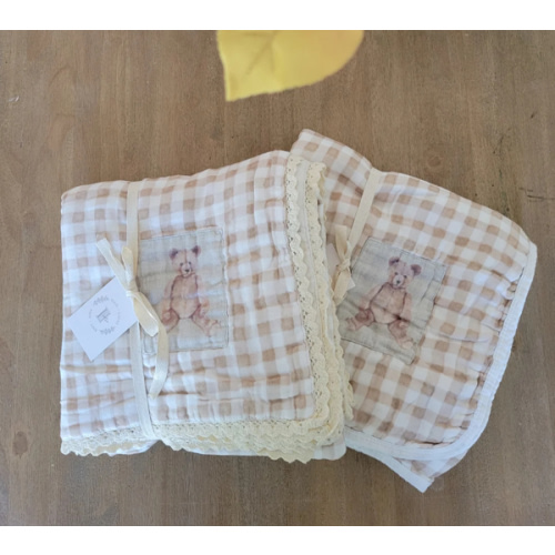Teddy Bear 6 Layer Gauze Blanket