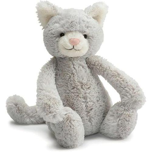Jellycat Bashful Grey Kitty Stuffed Animal, Medium 12 inches | Cats and Kittens Plush Toy | Classic Children's Gift