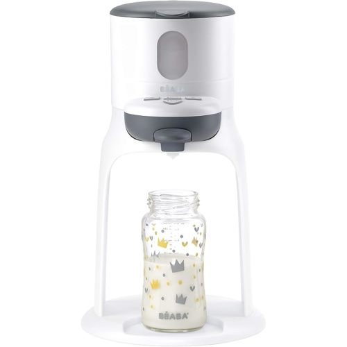 BEABA Bib'Expresso Fast Water Warmer, Formula Maker Preps Bottle in 30 Secs, Quickly Dispenses Warm Water for Baby Bottle, Also a Baby Food Warmer, Grey