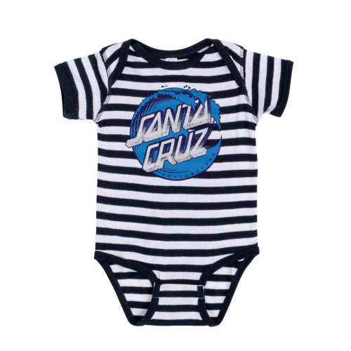 Santa Cruz Skateboards Stipple Wave Dot One Piece Infant T-Shirt - Navy/White Stripe | SoCal Skateshop